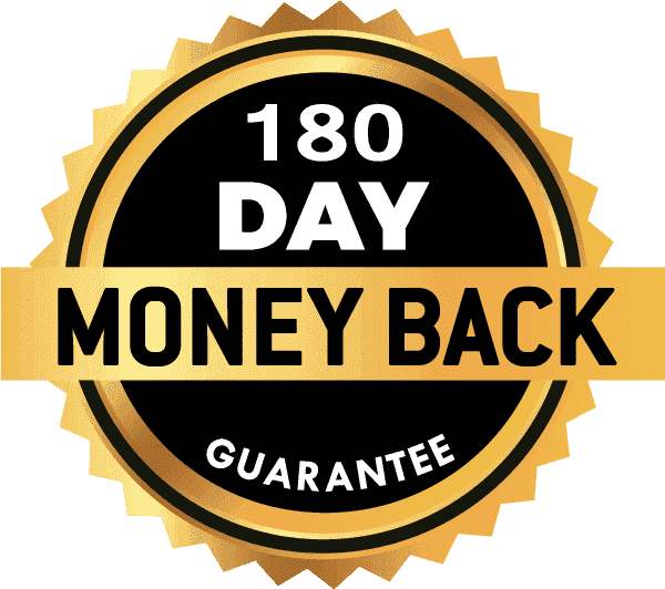 180 day money back guarantee seal